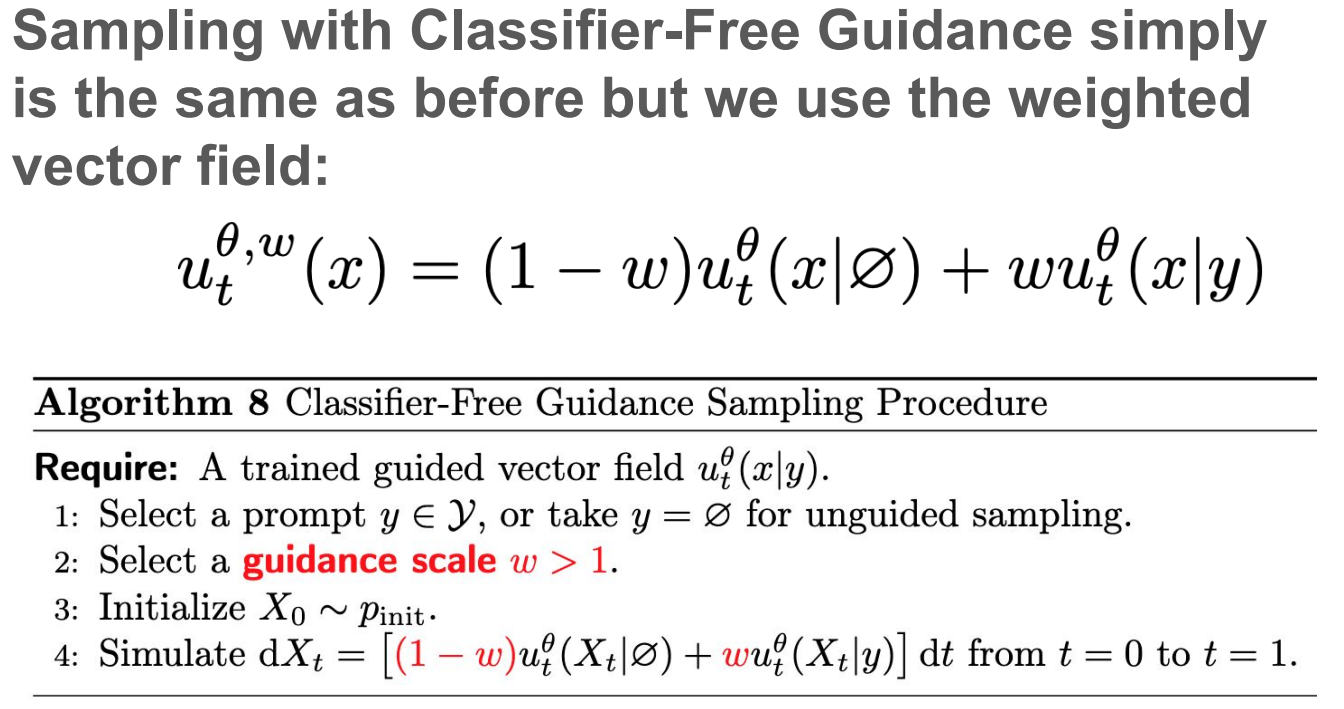 Sampling with Classifier Free Guidence